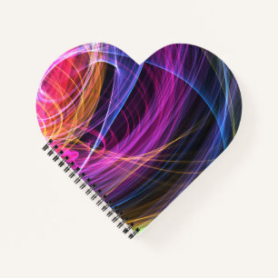 Cuaderno Luces de vórtice de arcoíris abstracto