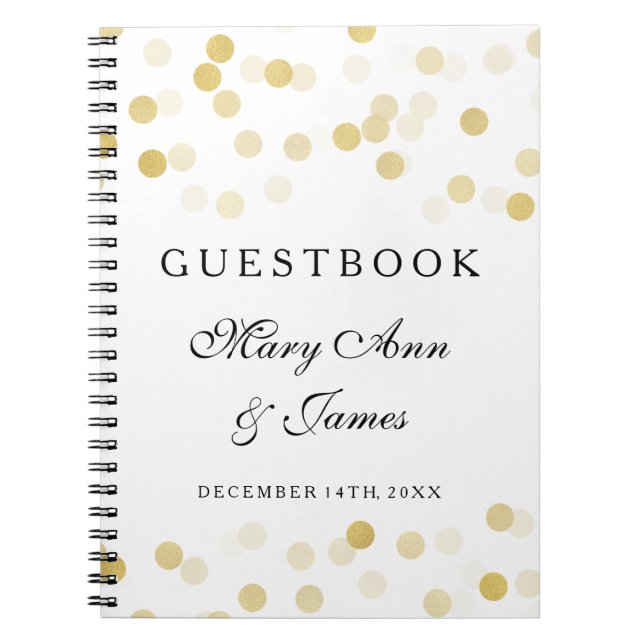Cuaderno Luces del purpurina del Relieve metalizado dorado (Frente)