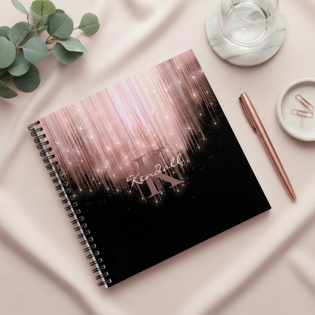Cuaderno Luces en cascada Monograma Rosa Dorado ID789 (Subido por el creador)