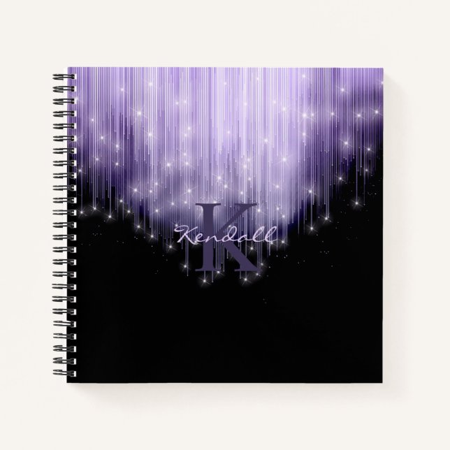Cuaderno Luces en cascada Monograma Violeta ID789 (Anverso)