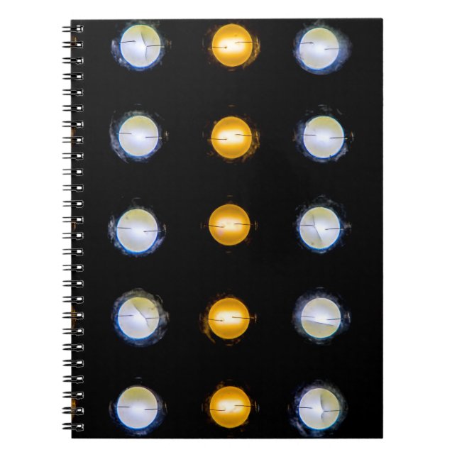 Cuaderno Luces LED, fondo abstracto en primer plano. (Frente)