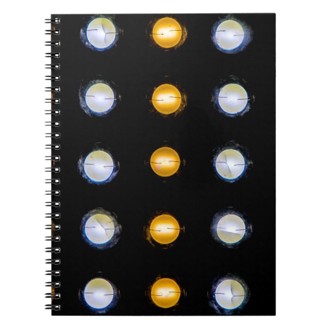 Cuaderno Luces LED, fondo abstracto en primer plano. (Frente)