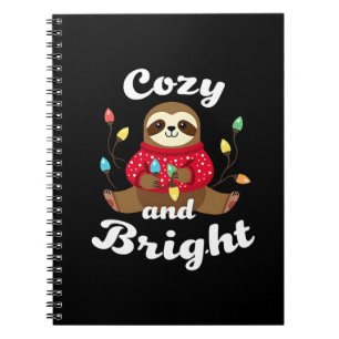 Cuaderno Luces Navideñas de Perezoso Acogedoras y Brillante