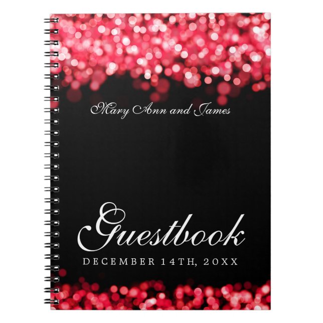Cuaderno Luces rojas del Guestbook de la boda (Frente)