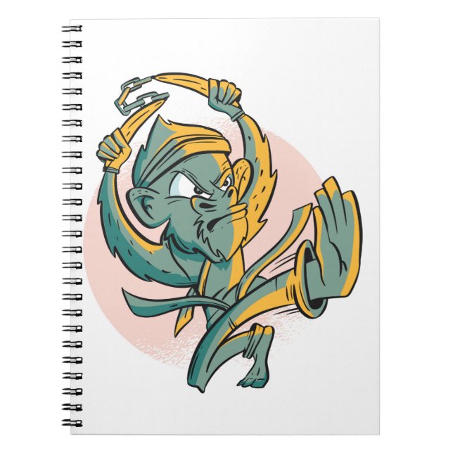 Cuaderno Luchador de plátanos de mono divertido (Frente)