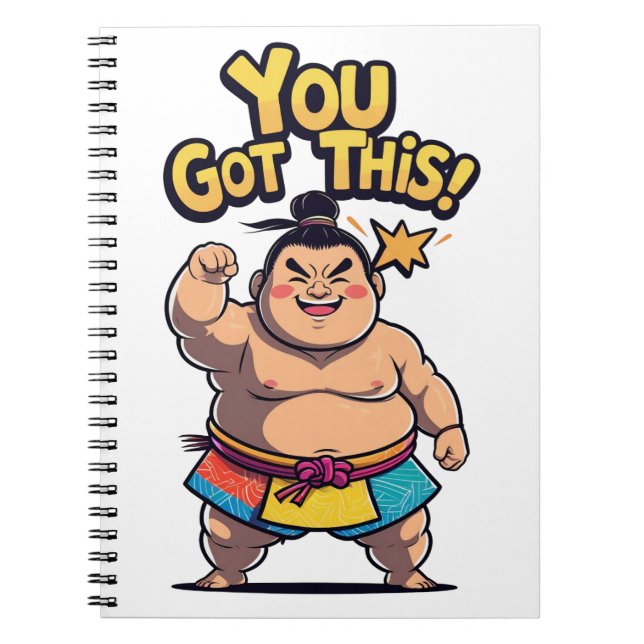 Cuaderno Luchador de sumo con la motivación "¡Tienes esto!" (Frente)