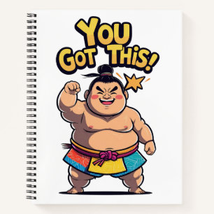 Cuaderno Luchador de sumo con la motivación "¡Tienes esto!"