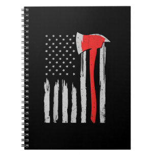 Cuaderno Luchador rojo de bandera estadounidense contra inc