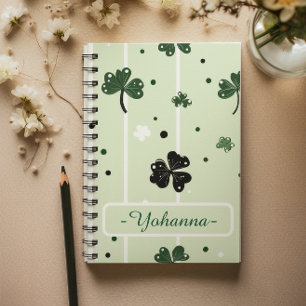 Cuaderno Lucky Clover St. Paddy's Clover Pattern & Stripes