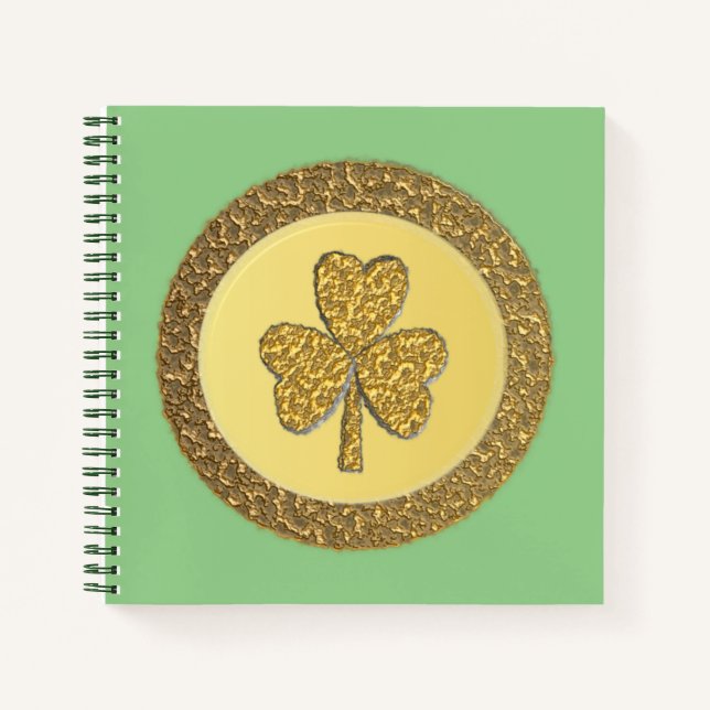 Cuaderno Lucky Irish Shamrock Gold Coin (Anverso)