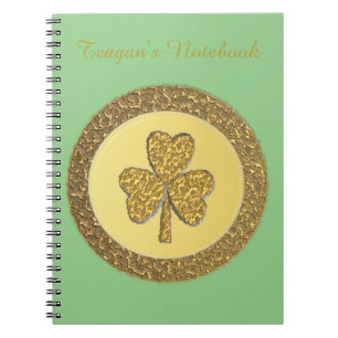 Cuaderno Lucky Irish Shamrock Gold Coin Personalizado