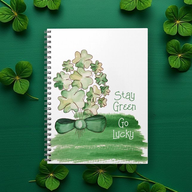 Cuaderno Lucky Shamrock Clover Watercolor (Subido por el creador)