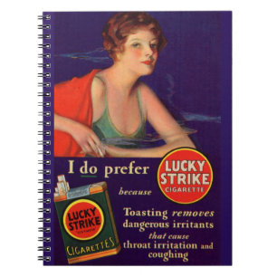 Cuaderno Lucky Strikes anuncio de cigarrillos de los años 2