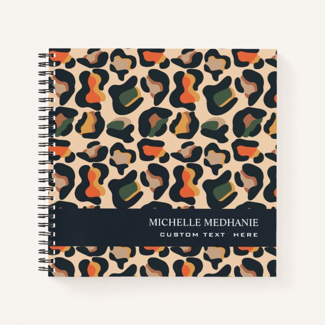 Cuaderno Lugar elegante de la piel de animales Safari Leopa (Anverso)