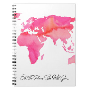 Cuaderno Lugares a los que irá citando Mapa del mundo de l