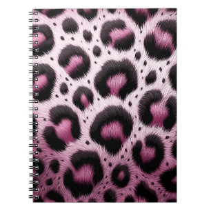 Cuaderno Lugares de estampado animal de piel de leopardo ro