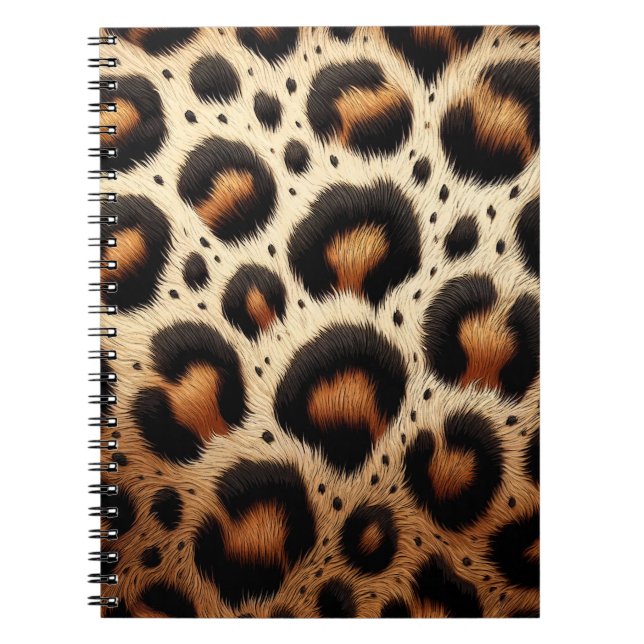 Cuaderno Lugares de impresión de animales de pieles beige y (Frente)