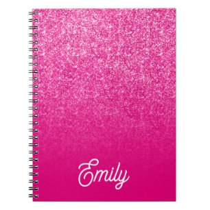 Cuaderno Lujo Brillo Rosa Caliente y Ombre