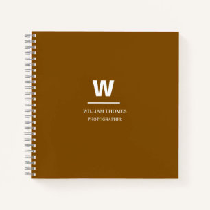 Cuaderno Lujo Dorado Monograma Diseño Mínimo Elegante