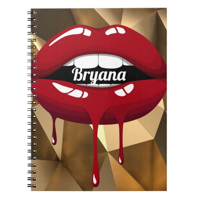 Cuaderno Lujos labios rojos goteantes de belleza de lujo do (Frente)