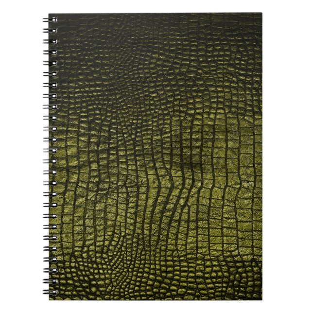 Cuaderno Lujosa textura de piel de cocodrilo oscuro. (Frente)