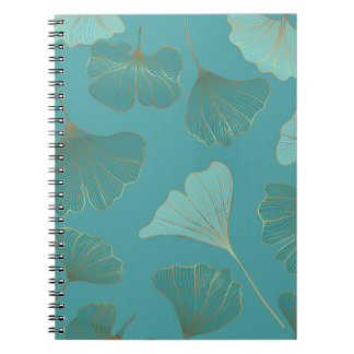 Cuaderno Lujoso Ginkgo de oro, papel pintado.