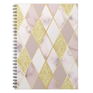 Cuaderno Lujoso Marble Golden Geométrico
