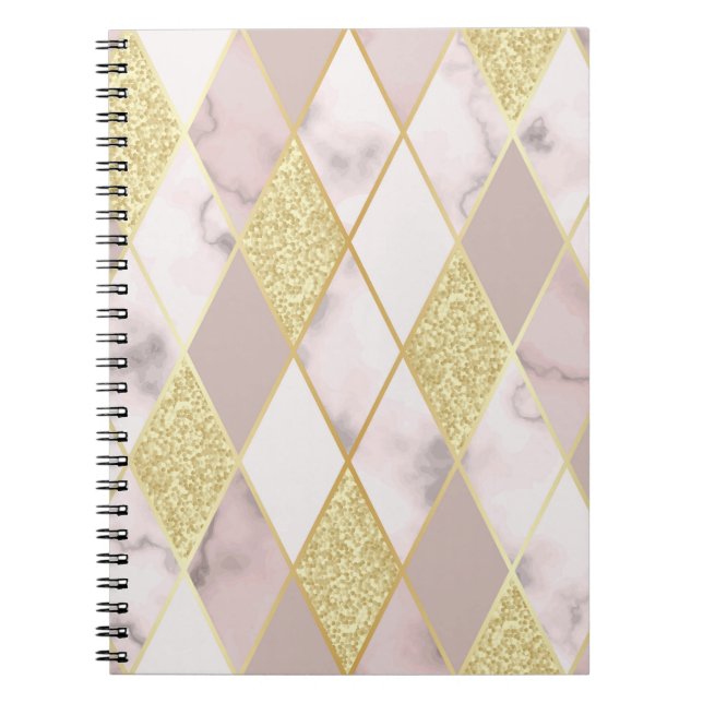 Cuaderno Lujoso Marble Golden Geométrico (Frente)