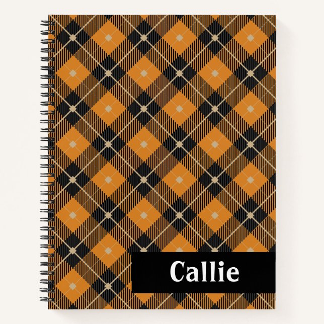Cuaderno Lumberjack Diagonal Placa negro y calabaza (Anverso)