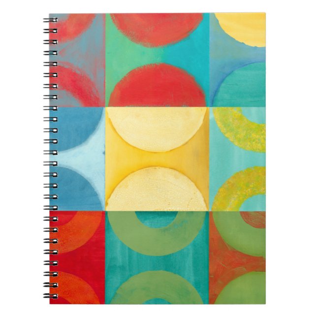 Cuaderno Luminoso arte pop con círculos y plazas (Frente)