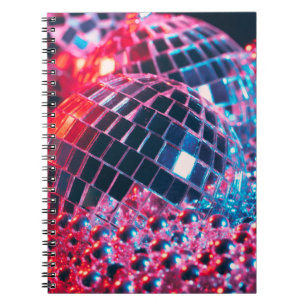 Cuaderno Luminoso fondo disco fiesta con bolas espejo ref