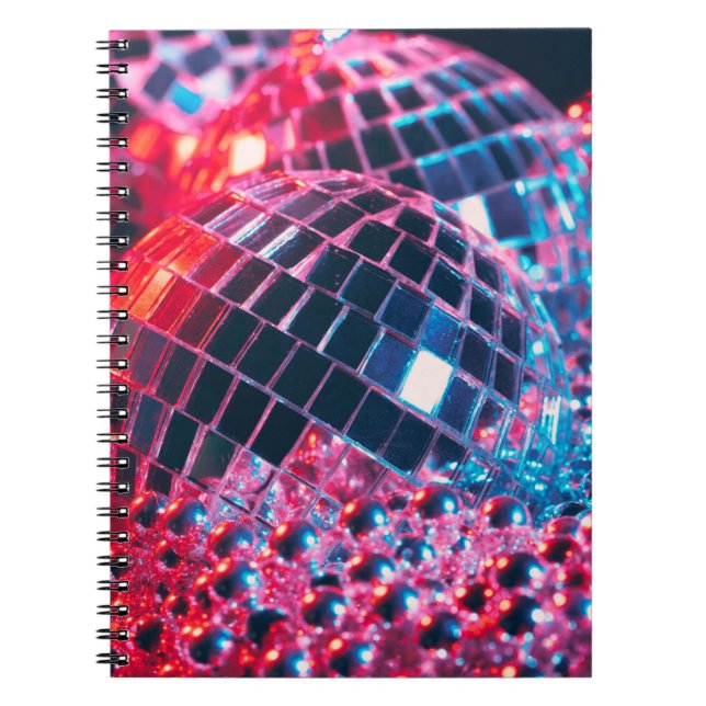 Cuaderno Luminoso fondo disco fiesta con bolas espejo ref (Frente)