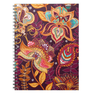 Cuaderno Luminoso patrón sin fisuras en estilo paisley. Col