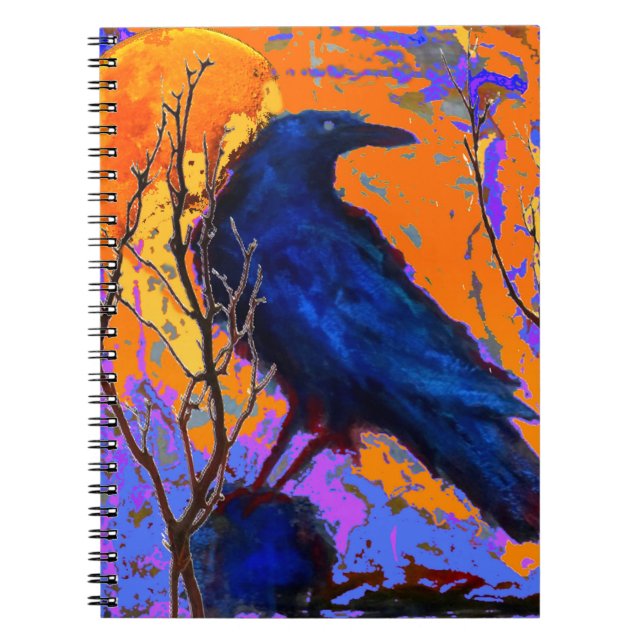 Cuaderno Luna azul mística del cuervo por Sharles (Frente)