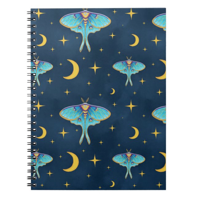 Cuaderno Luna Celestial Luna Luna de Luna y Estrellas Naval (Frente)