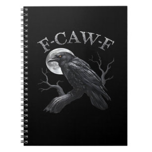 Cuaderno Luna Clásica Retro Pájaro Divertido Cuervo F-Caw-F