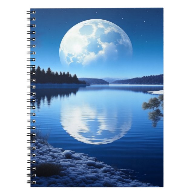 Cuaderno Luna completa sobre regalo de lago congelado para  (Frente)