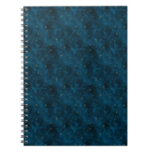 Cuaderno Luna Crescent Noche Celestial Azul y Oro Starry