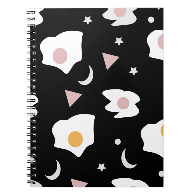 Cuaderno Luna de Cena de Huevo Patrón de Confeti  (Frente)