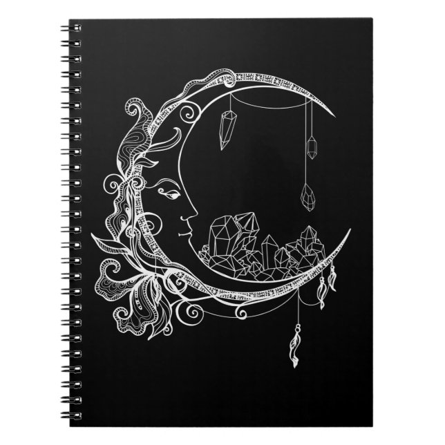Cuaderno Luna de Gótico gótica Wicca Crescent (Frente)