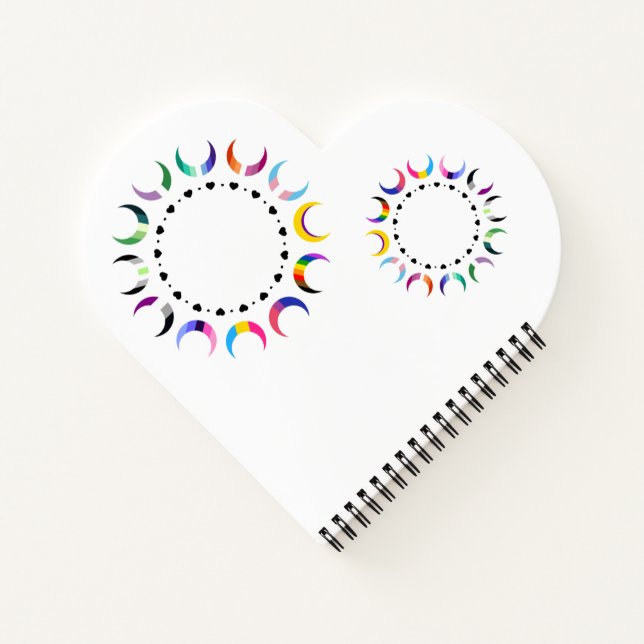 Cuaderno Luna de Orgullo Creciente y Corazón Negro (Reverso)