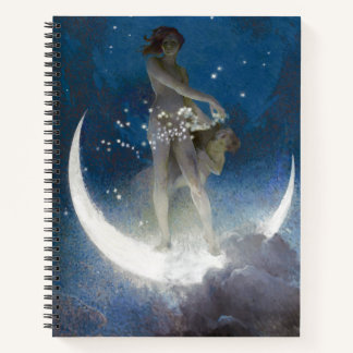 Cuaderno Luna diosa en las estrellas que dispersan la noche