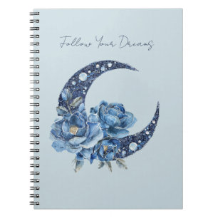 Cuaderno Luna Floral Azul