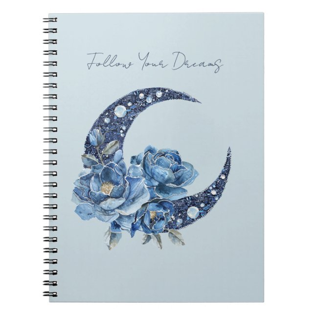 Cuaderno Luna Floral Azul (Frente)
