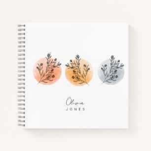 Cuaderno Luna floral minimalista y escandinava