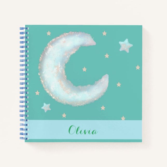 Cuaderno Luna linda y estrellas Bloc de notas en espiral (Anverso)