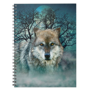 Cuaderno Luna Llena del lobo en niebla