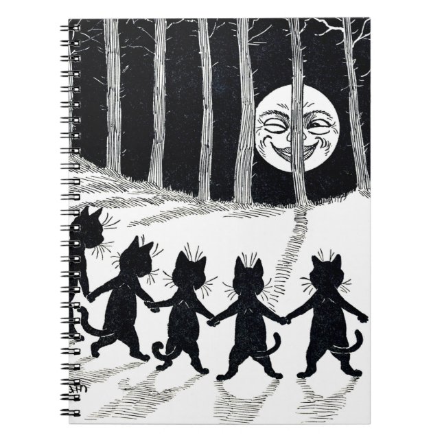 Cuaderno Luna llena y gatos, Louis Wain (Frente)