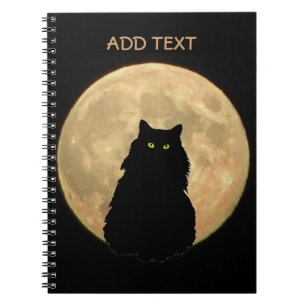 Cuaderno Luna Llena y Silueta de Gato Negro