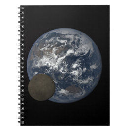Cuaderno Luna moviéndose frente a la imagen de DSCOVR de la